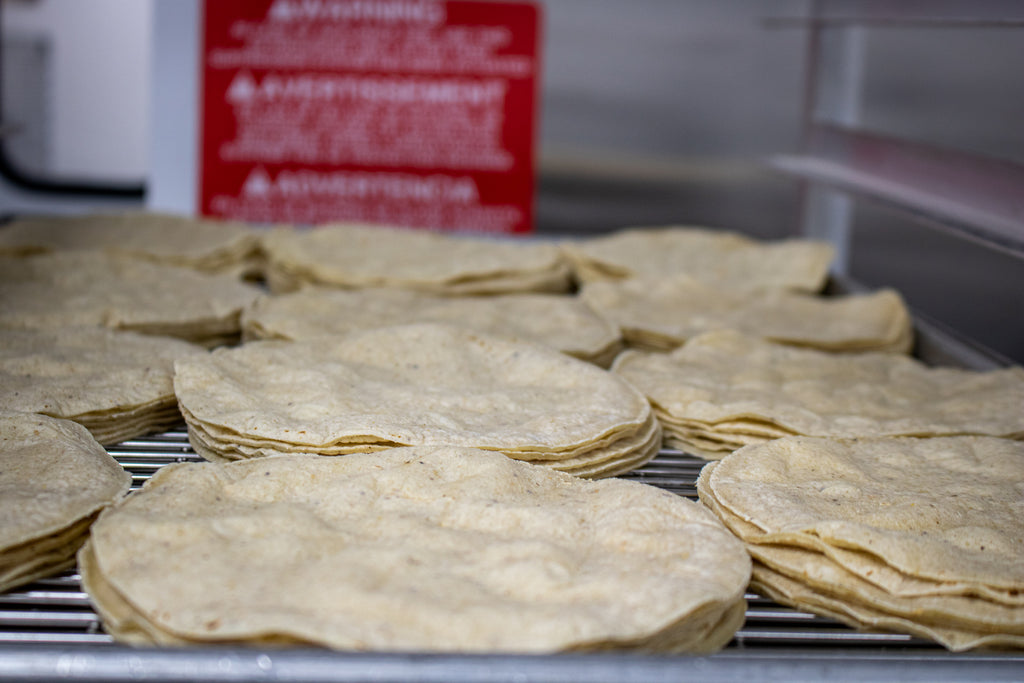 6" Organic White corn tortillas made with organic Non GMO corn from Meadowlark Organics 
